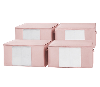 TUSK Jumbo Storage with Clear View 4-Pack - Rose Quartz 
