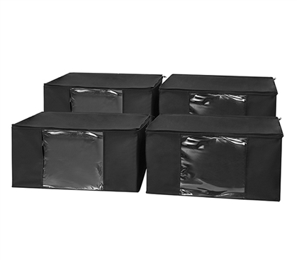 TUSK Jumbo Storage with Clear View 4-Pack - Black 
