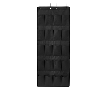 Hanging Over-The-Door Shoe Pockets - TUSK College Storage - Black 