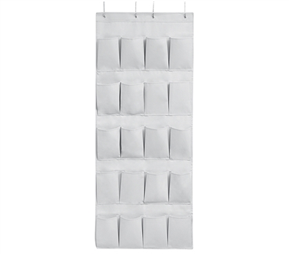 Hanging Over-The-Door Shoe Pockets - TUSK College Storage - Glacier Gray 