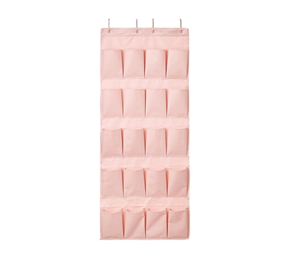 Hanging Over-The-Door Shoe Pockets - TUSK College Storage - Rose Quartz 