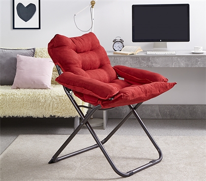 College Club Dorm Chair - Plush & Extra Tall - Crimson 