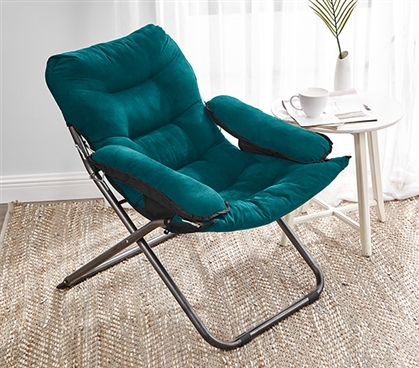 College Club Dorm Chair - Plush & Extra Tall - Teal Lake Blue 