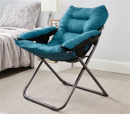 College Club Dorm Chair - Plush & Extra Tall - Teal Lake Blue 