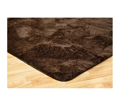 College Plush Rug - Chocolate Brown 
