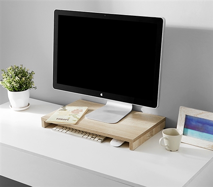 Computer Monitor Stand with Keyboard Storage 