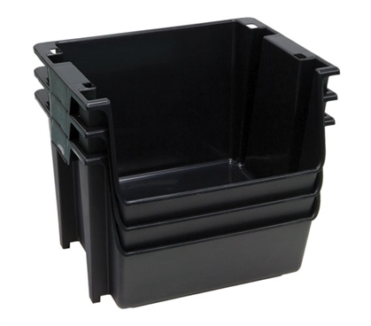 Large Stackable Dorm Storage (3 Bins) - Black 