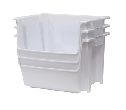 Large Stackable Dorm Storage (3 Bins) - White 