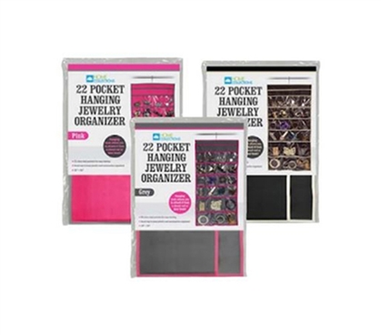 College Jewelry Organizer - 22 Pockets (Available In Multiple Colors) 