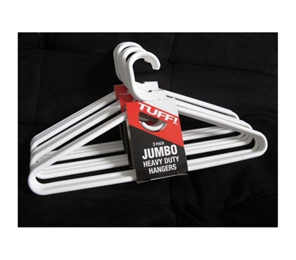 Jumbo Thick White Hangers (Made in the USA) 9 Pack 