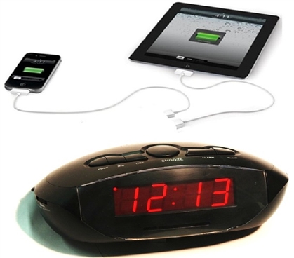 AM/FM LED Clock Radio With Aux-In and USB 