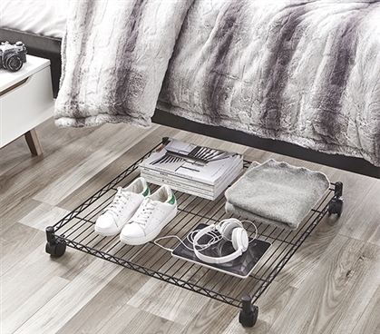 Suprima Rolling Underbed Square Shelf - Black 