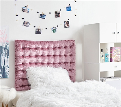 Rainha Cushion Tufted College Headboard - Velvet Crush - Raspberry Pink Quartz 