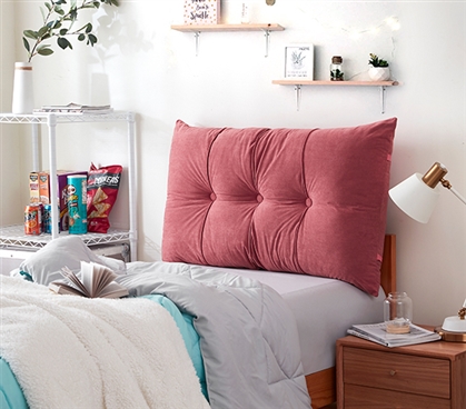 Rainha - Plush Tufted College Headboard - Coral Pink 