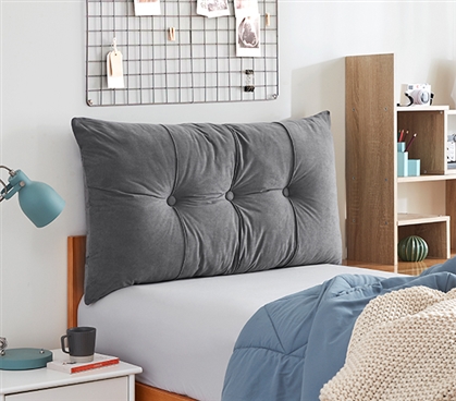 Rainha - Plush Tufted College Headboard - Dark Gray 