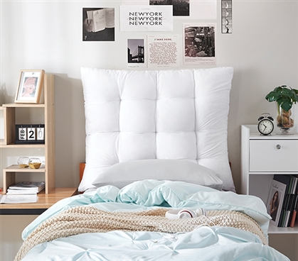 Rainha - Puffy Tufted College Headboard - White 
