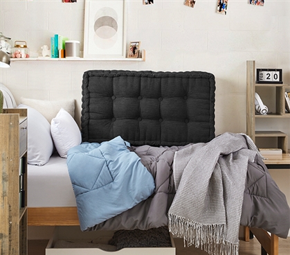Rainha - Ultra Thick Tufted College Headboard - Black 