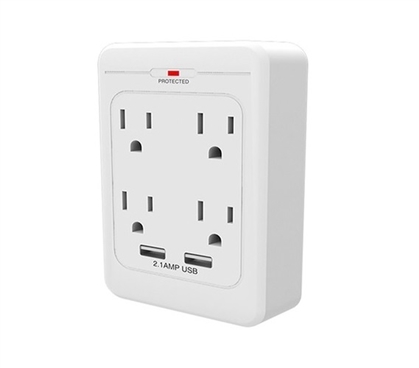 Surge Quad 4 Outlet Surge Protector with 2 USB 