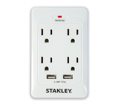 Surge Quad 4 Outlet Surge Protector with 2 USB 