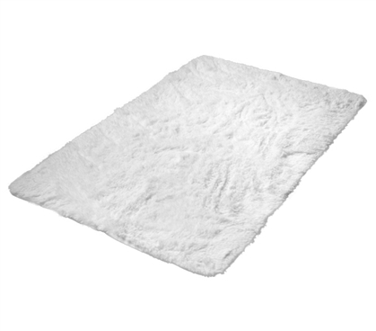 College Plush Rug - White 