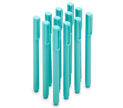 Ballpoint Pens - Set of 12 - Aqua (Blue Ink) 