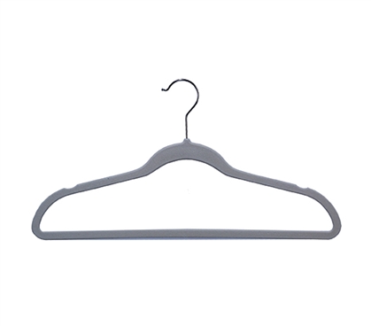Ultra Thin Soft Grip Hangers - Gray - Pack of 25 