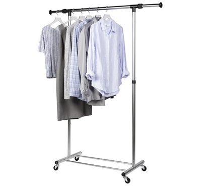 Frosted Silver Chrome Dorm Garment Rack 