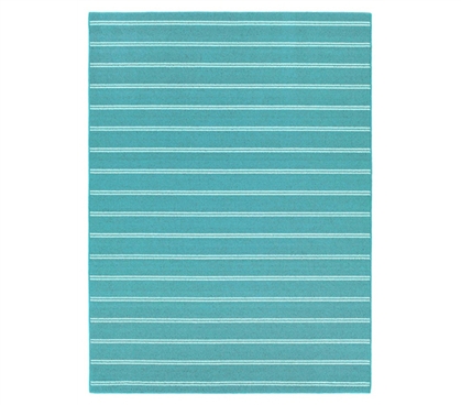 Classic Stripes College Rug - Teal 