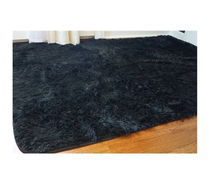 College Plush Rug - Black 