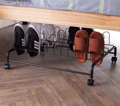 Suprima Underbed Shoe Holder with Wheels - Black 
