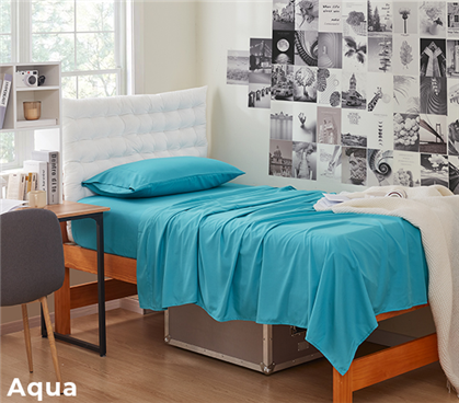 Supersoft Twin XL Bedding Sheets - Aqua