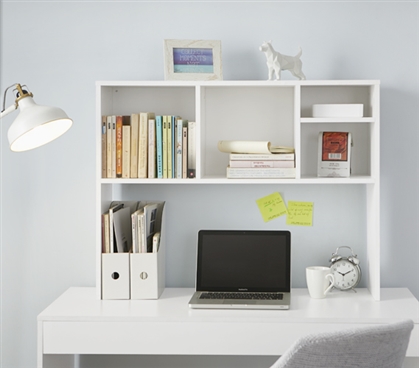 The College Cube - Dorm Desk Bookshelf - White 