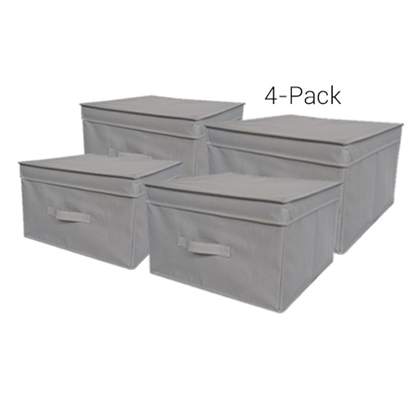 TUSK Jumbo Storage Box 4-Pack - Gray 