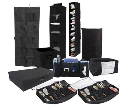 10PC Complete Dorm Organization Set - TUSK Storage - Black 